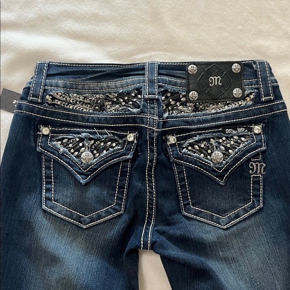 Miss Me Dark Blue Embellished Women's Jeans - Picture 3 of 10